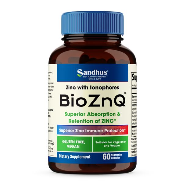 BioZnQ -Zinc (Bio Zinc) with Quercetin for Immune Antioxidant 60 capsules