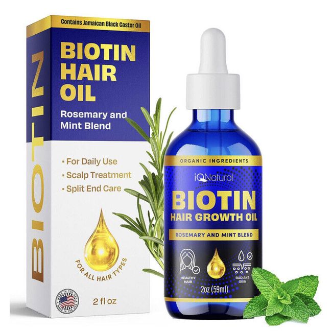 Biotin Hair Growth Serum with Rosemary + Mint + Jamaican Black Castor Oil 2oz