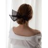 Stylish Black Hair Elastics, Cute, Rabbit Ears, Scrunchy, Organic, Hair Accessory, Cute, Women's, Korean (Black)