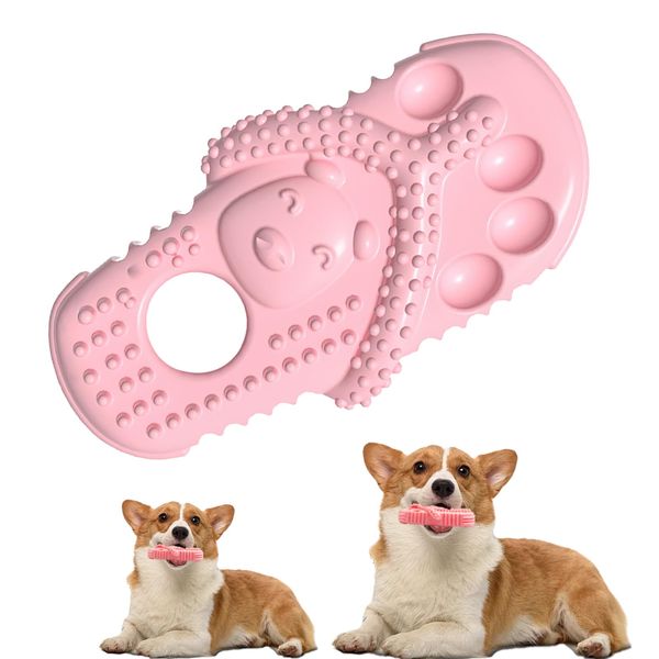 KASESSS Dog Chew Toys, Slipper Shaped Puppy Teething Toys, Interactive Dog Toys for Boredom Indestructible Dog Toys Rubber Puppy Chew Toys for Home and Outdoor Portable Tough Dog Toys