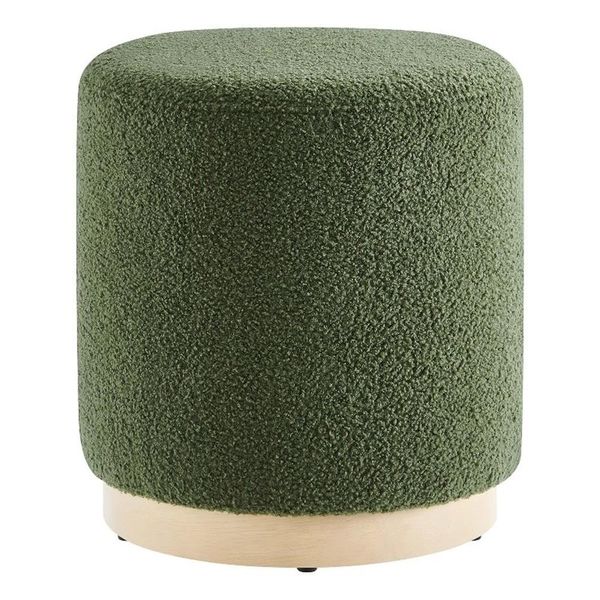 Tilden Ottoman in Moss Green Natural