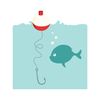 CafePress Hook Bobber Sticker Square Bumper Sticker Car Decal