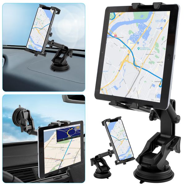 Car Tablet Mount Phone Holder Windshield Dashboard for iPhone 14 13 iPad Pro GPS