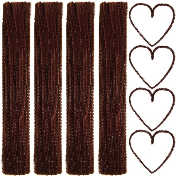 EBOOT 100 Pieces Pipe Cleaners Chenille Stem for Arts and Crafts, 6 x 300 mm (Brown)