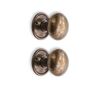 Infinity Decor Antique Hammered Pattern Mushroom Shape Door Knobs Pairs 50mm Pull Handle Set - for Both Interior & Exterior Doors