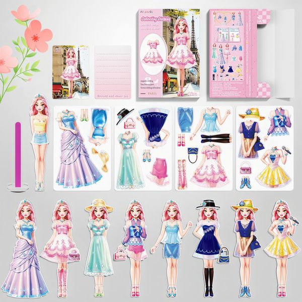 BVI BOOMERVIVI Magnetic Dress Up Doll, Magnet Princess Clothes Puzzles for Toddler, Dress Up Game Travel Toys, DIY Magnetic Paper Dolls for Girls Age 4-7, Learning Created Imagine, Birthday (Liz)