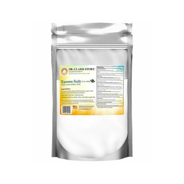 Dr. Clark Store Epsom Salt – 10oz, USP Food Grade, Magnesium Sulfate for Natural Detoxification, Muscle Relaxation, Skin Care, Relieves Occasional Constipation & Supports Liver Flush