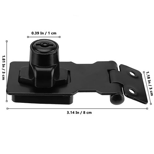 MUKLEI 5 PCS 2.5 Inch Keyed Hasp Locks, Twist Knob Keyed Locking Hasp with Keys and Screws, Metal Safety Hasp Latches Cabinet Knob Lock for Small Doors, Cabinets, Boxes, Matte Black