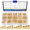 Glarks 370Pcs M2 M3 M4 M5 Female Thread Knurled Brass Threaded Insert Embedment Nut Assortment Kit for 3D Printing