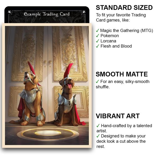 Fantasy North - Duke & Duchess - Royal Hounds - 100 Smooth Matte TCG Trading Card Sleeves - Fits Magic MTG Commander Pokemon and Other Card Games - Playing Card Sleeves