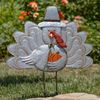 37" Tall Large Galvanized Thanksgiving Pilgrim Turkey Flat Garden Stake