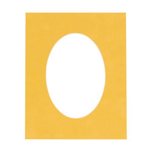 CountryArtHouse Bright Yellow Acid Free 13x19 Oval Picture Frame Mat with White Core Bevel Cut for 11x14 Pictures - Fits 13x19 Frame - Pack of 1 Matboard Show Kit with Acid Free Backing & Clear Bag