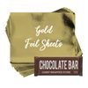Gold Shiny Candy Bar Wrapper Foil Sheets for over wrapping chocolate bars - 40 Sheets