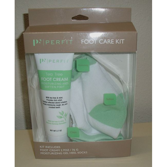 Perfit Foot Care Kit ~ Foot Cream + Moisturizing Gel Heel Socks New