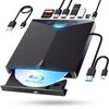 2024 Innovation High Speed Version, Multi-Function & Quiet: Blu-ray Drive, External Blu-ray Player, USB 3.0 & Type-C Connection, Read/Write, Thin & Lightweight, External Blu-ray Drive, BD Drive,