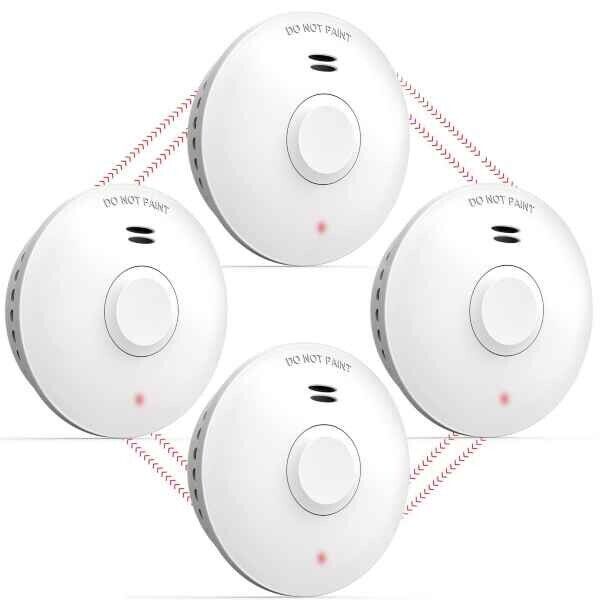 Guardryshely Wireless Interconnected Smoke Detectors with Photoelectric Senso