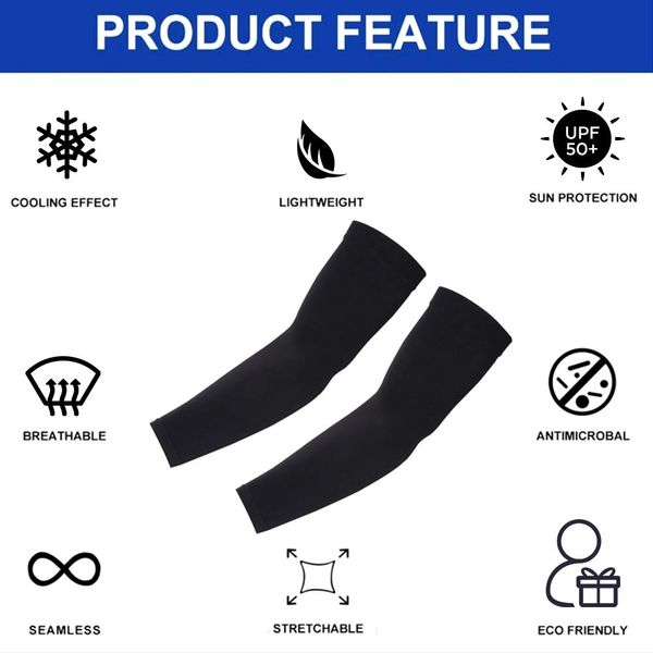 ·J Back home Arm Sleeves for Men Women, Sun Protection Cooling UPF 50 Compression Arm Sleeve Tattoo Cover Up Sleeves to Cover Arms Men's Base Layers Armwarmers Black