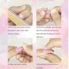 Jovono Gradient Oval False Nails Glossy Black Red Fake Nails Long Hand Nails Artificial Full Cover Nails for Women and Girls (24PCS)