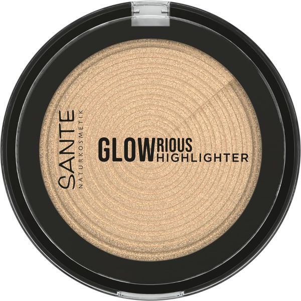 SANTE Naturkosmetik Glowrious Highlighter – Setosa morbida texture in polvere per globo naturale, vegano e senza sperimentazione su animali, 4,5 ml