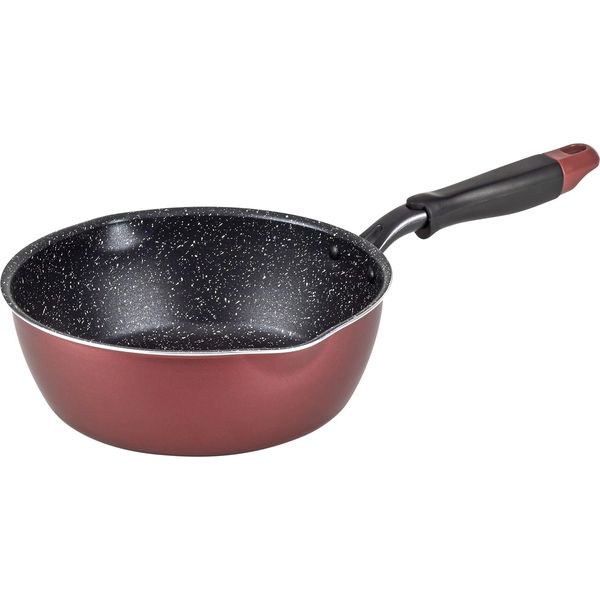 Wahei Freiz Neo RB-1745 Mega Fukka Deep Frying Pan, Like a Pot, 8.7 inches (22 cm), Induction Heat/Gas Compatible, Quick Marble, Fluororesin Treatment to Edges, Bake, Boil, Simmer, Fry