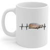 Striped Mud Turtle Heartbeat Lifeline Coffee Mug White Ceramic 11oz