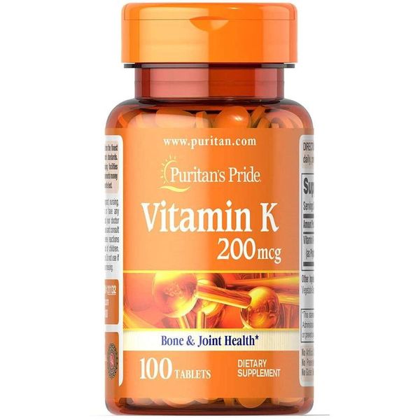 Puritan's Pride Puritan's Pride Vitamin K 200Mcg Puritan's Pride 100 Tablets