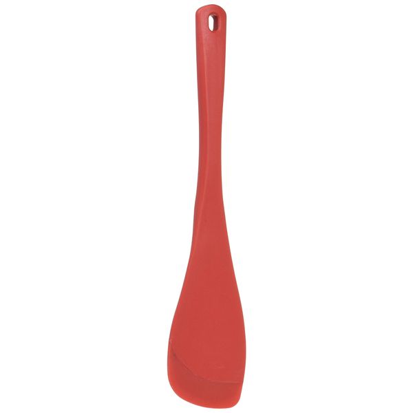 Yaksell 40425 Silicone Spatula, Heat Resistant Temperature 300°C, Turner, Rice Spoon, Confectionery, 9.1 inches (23 cm), Paprika Red