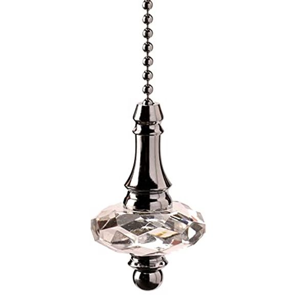 Polished Chrome with Acrylic Crystal Disc Light Pull