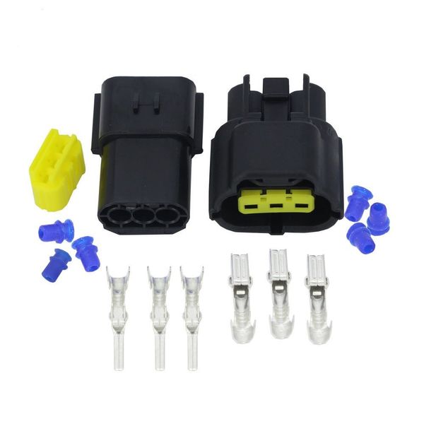 CAR MOTORCYCLE WATERPROOF 3 PIN ELECTRICAL 1.8MM AWG WIRE CONNECTOR PLUG
