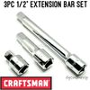 Craftsman 1/2" Drive Extension Bar Set 3pcs 1.5", 3", 6" lengths