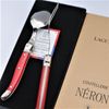 Lagueur ABS Handle Teaspoon Cake Fork Set ROUGE Gift Box