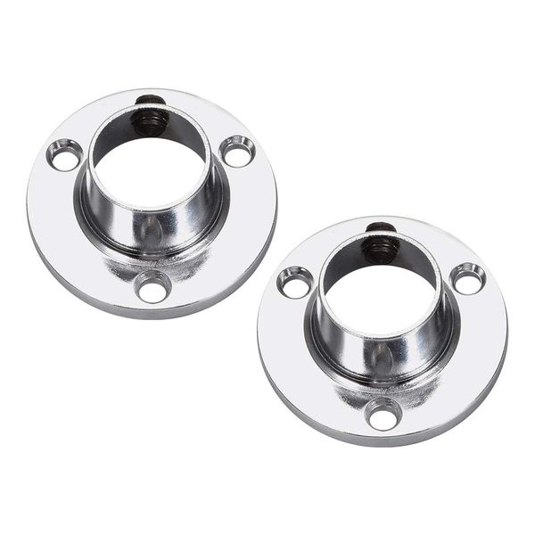 sourcing map Closet Wardrobe Rod Flange,16mm/0.63inch Dia, Socket Bracket Support Holder for Pipe 2Pcs