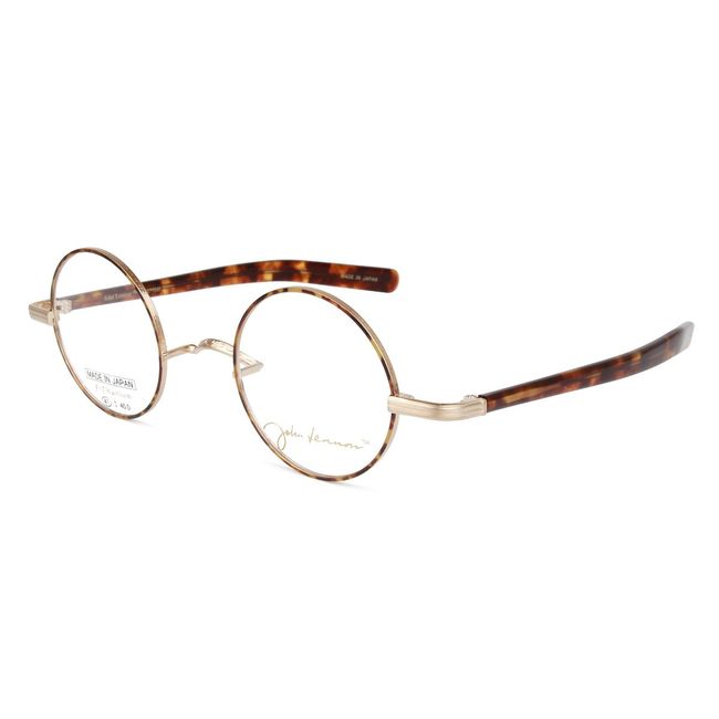 John Lennon JOHN LENNON JL1060 JL-1060 1060 John Lennon Glasses, Glasses, Round, Single Mount, Nosepads, Classic, Retro Antique Frame, Exclusive Case, Made in Japan, 1: Hairline GP / Brown Demi /