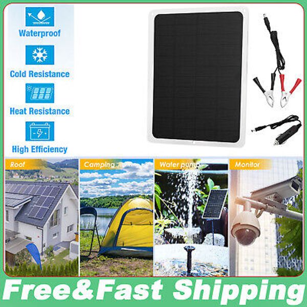 22W Solar Panel Kit 12V Trickle Charger Battery Charger Maintainer Boat RV Car