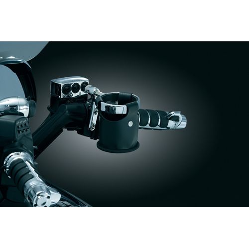 Kuryakyn 1500 Motorcycle Handlebar Accessory: Universal Drink Ring Beverage/Cup Holder for Motorcycles with Perch Mount, Chrome