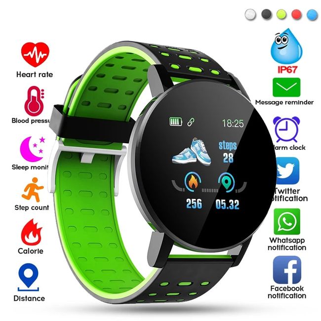 Smart Watch Heart Rate Blood Pressure Monitor Fitness Tracker for Android  iPhone