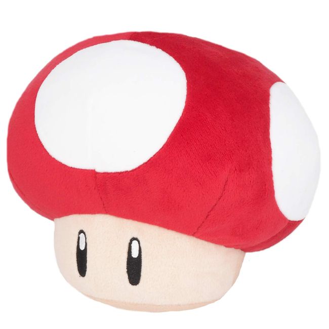 San-ei Boeki AC60 Super Mario All Star Collection Super Mushroom Plush Toy, S, Size W 7.3 x D 6.5 x H 6.1 inches (18.5 x 16.5 x 15.5 cm)