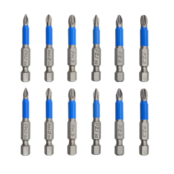 12Pcs Magnetic Impact Screwdriver Driver Bits Set, Magnetic Screwdriver Bits, Drill Screwdriver Bits, Ph2 Impact Driver Bits, Screwdriver Bit Sets Screw Bits (Ph1-3,Pz1-3)