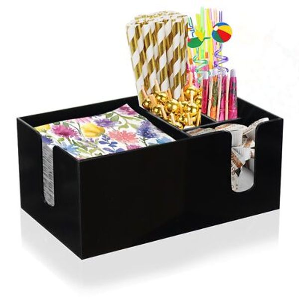 Bar Napkin And Straw Holder Dispenser Bar Tool Holderacrylic Bar Caddy For Straw