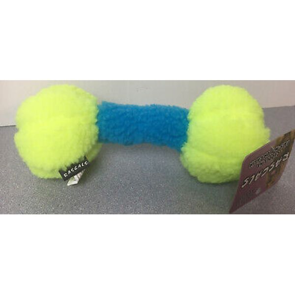 Rascals Fleece Dog Toy 9” Dumbbell Squeaks pet play toy Office~P7