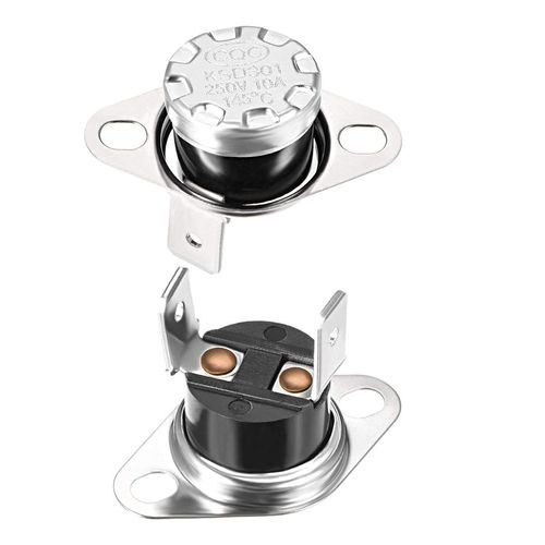 uxcell KSD301 Thermostat 145°C/293°F 10A N.C Adjust Snap Disc Temperature Switch for Microwave,Oven,Coffee Maker 2pcs,Bakelite Material