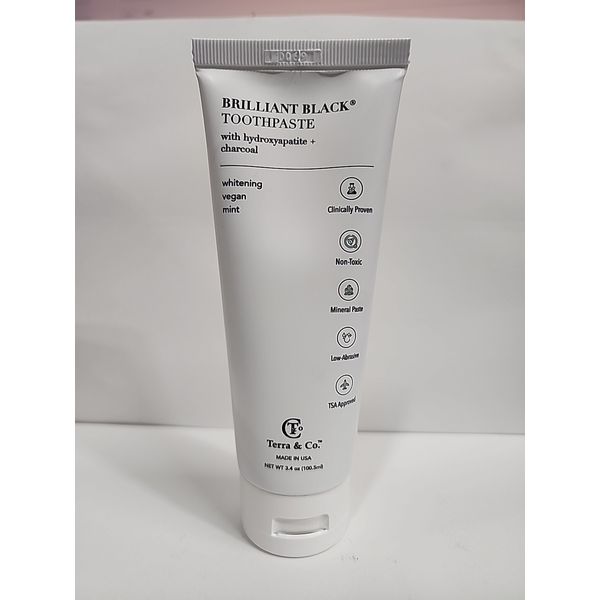Terra & Co Brilliant Black Toothpaste Mint 3.4 oz New Sealed 