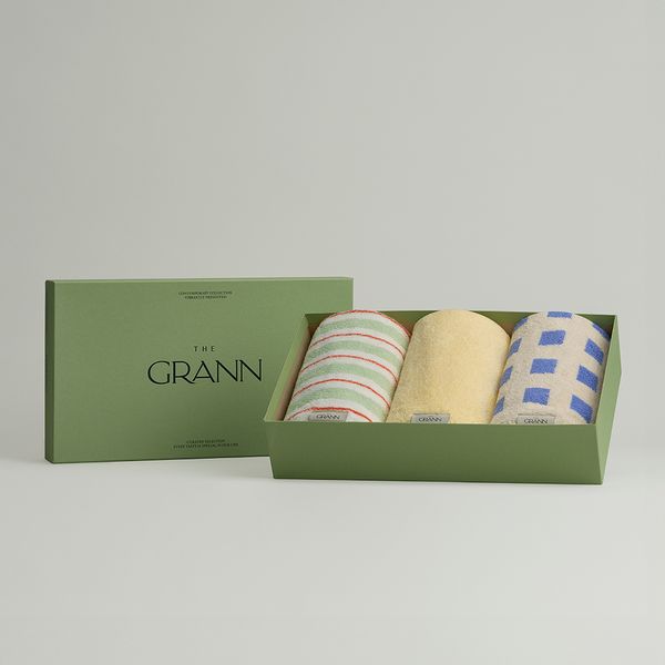 [Gift Wrapping] The Grand 3P Gift Set - Edition Face Towel / Picnic Green, Blue Square, Total Paris, Strawberry Chocolate 7 Kinds