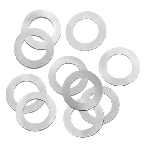 Steel Round Shim, Matte Finish, Full Hard Temper, 0.020" Thickness, 5/8" ID, 1" OD (Pack of 10)