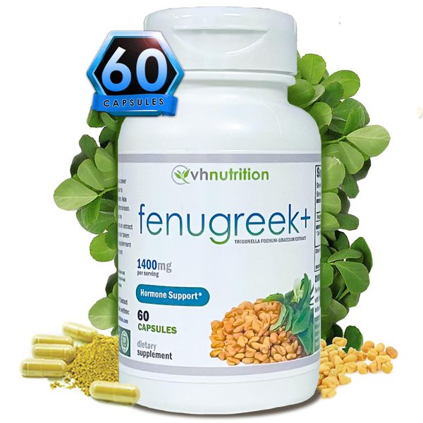 VH Nutrition Fenugreek+ | Fenugreek Capsules | 1400mg Lactation Supplement* | Extra Strength Mother's Breastfeeding Support Formula* | Easy to Swallow Capsules