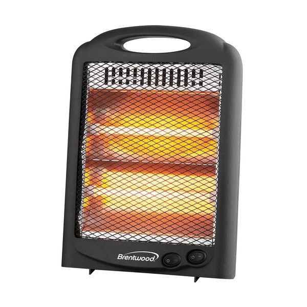 Brentwood® Kool Zone H-Q600BK 600-Watt-Max Portable Quartz Space Heater, Black