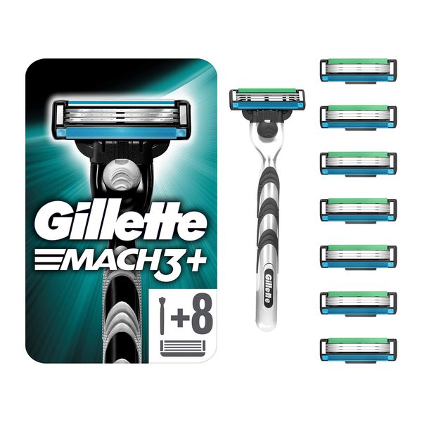 Gillette Mach3 razor blades, 8 pieces + free handpiece