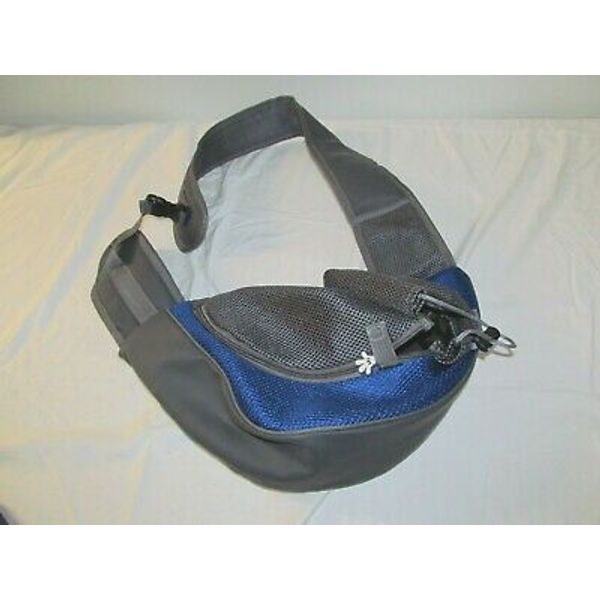 Over the Shoulder Padded Strap Pet Sling Carrier Blue/Gray