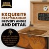 Humidor Supreme Old World Desktop Cigar Humidor - Desktop Cigar Storage with Spanish Cedar Tray & Dividers | Antique Walnut Finish Cigar Box with Humidifier & Glass Hygrometer - Holds 75-100 Cigars