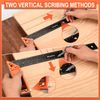 16” Woodworking Square Ruler - Preciva 1/16” Scale Right Angle Ruler Carpenter Square Layout Tool, Retractable Edge Support and Multi-Angle Scribe Mark, Includes Carpentry Pencil